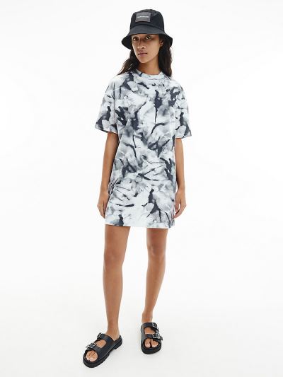 Calvin Klein Ruhák HU862690 | Calvin Klein All-Over Printed Női Pólóruha Szürke